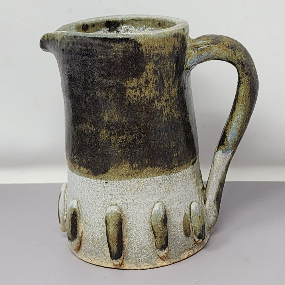 Vintage Stoneware Pitcher One Of a Kind Made and Signed By‎ Linda Smith